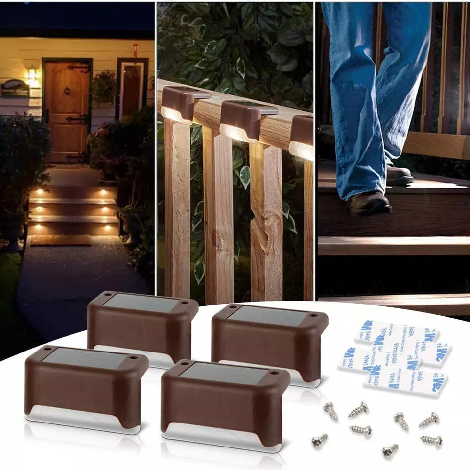(12-Pack) Solar Deck Lights Outdoor Waterproof led, Warm White & Color Changing, Fence Post Solar Lights for Stairs, Fence, Deck, Garden, Patio Yard, Porch