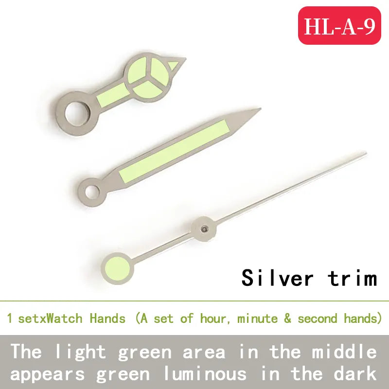 Watch Hands Green Luminous Fit NH35 NH36 Movement For Seiko