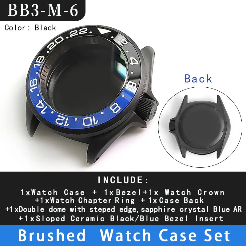 Case 3 o'clock Stainless Steel Bezel Insert For SEIKO SKX007 Sapphire Glass Fit NH35 36Movement