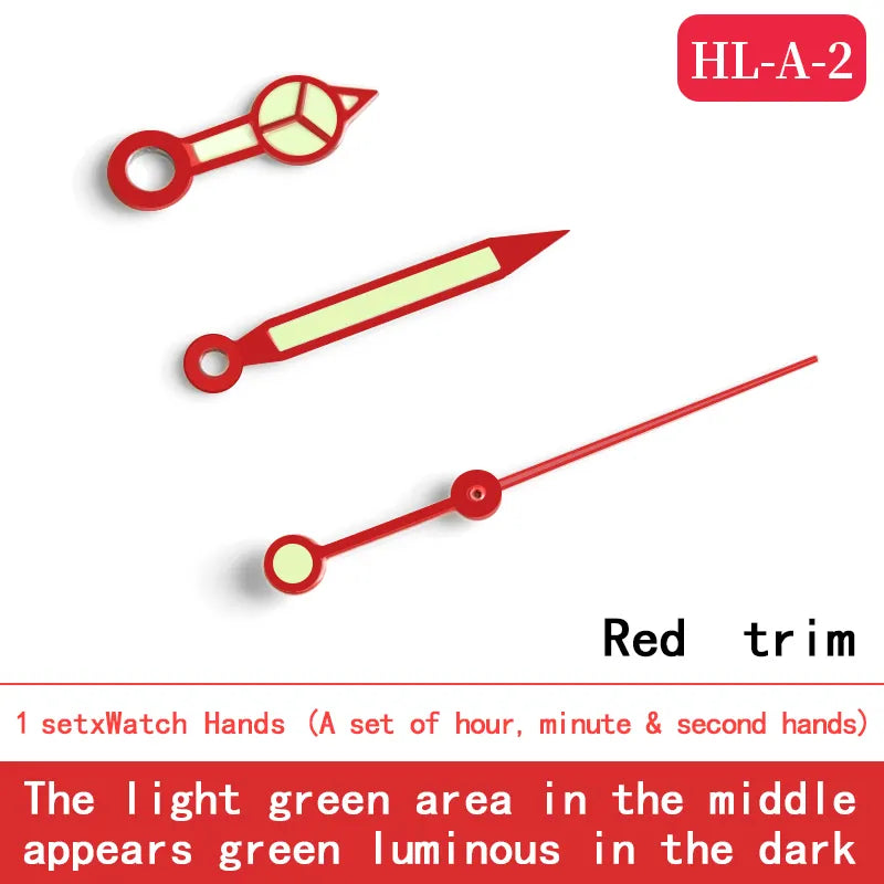 Watch Hands Green Luminous Fit NH35 NH36 Movement For Seiko