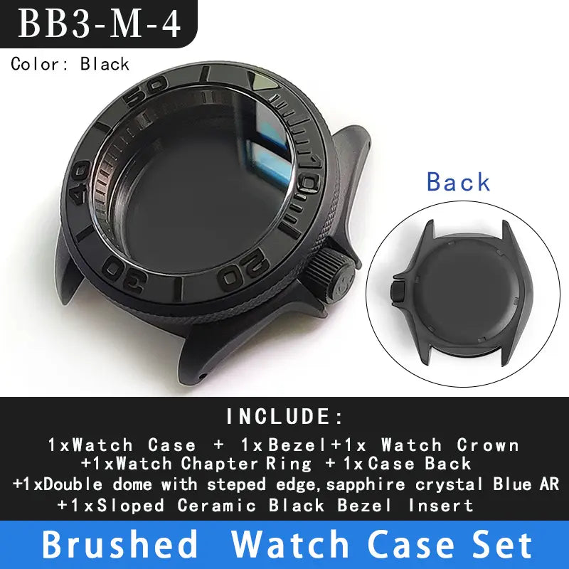 Case 3 o'clock Stainless Steel Bezel Insert For SEIKO SKX007 Sapphire Glass Fit NH35 36Movement