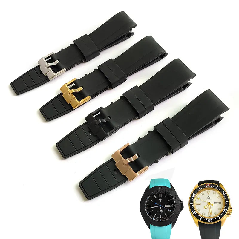 Rubber Watch Strap 22mm Curved End For Seiko SKX007