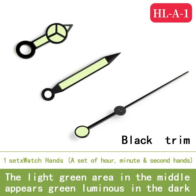 Watch Hands Green Luminous Fit NH35 NH36 Movement For Seiko
