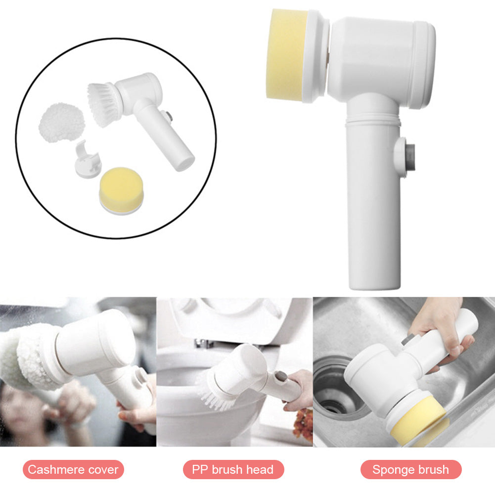 5-in-1 Handheld Bathtub Brush Kitchen Bathroom Electric Cleaning Brush Washing Toilet Tub Home Sink Cleaning Tools