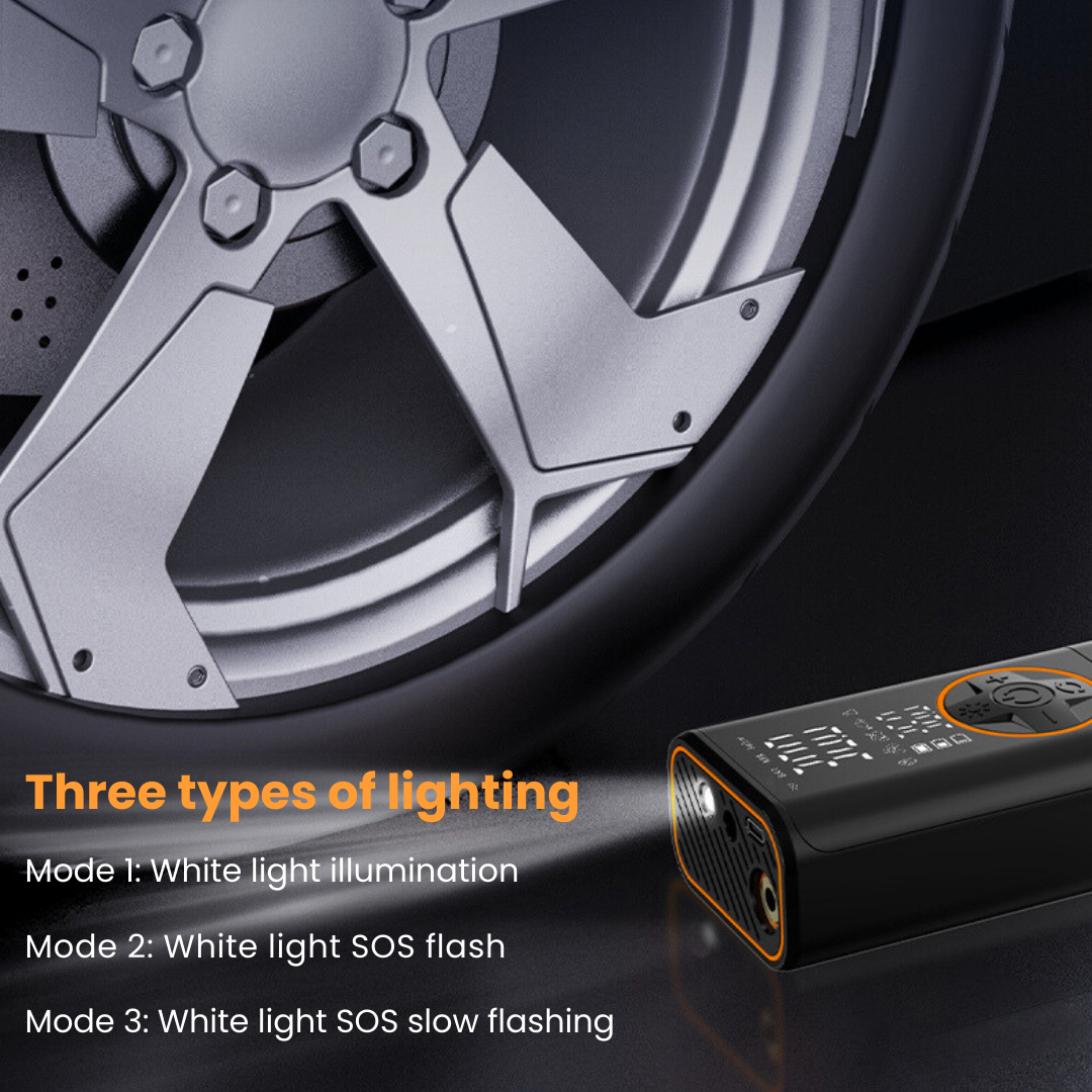 Multi-Function Portable Tire Inflator – Power Up Your Adventures, Stay Safe on the Go