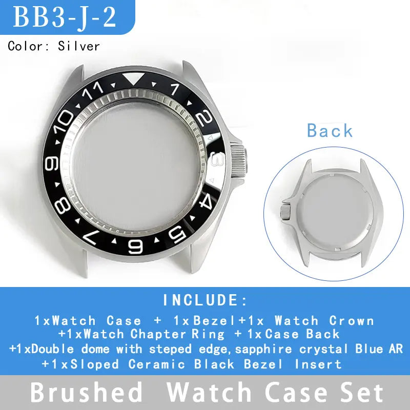 Case 3 o'clock Stainless Steel Bezel Insert For SEIKO SKX007 Sapphire Glass Fit NH35 36Movement