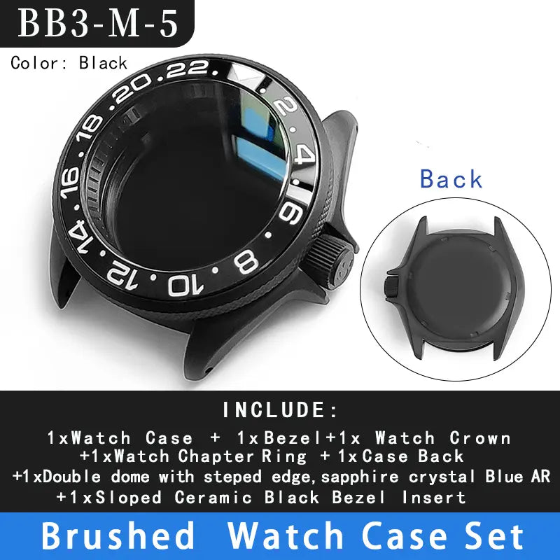 Case 3 o'clock Stainless Steel Bezel Insert For SEIKO SKX007 Sapphire Glass Fit NH35 36Movement