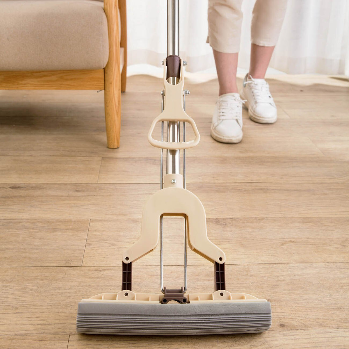 Floor Mop Sponge Mop Twist The Water Mop Microfibre Nozzle Self-squeezing without Hand Washing Bathroom Kitchen Cleaning Tool